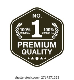 Black badge graphic displaying no 1 with laurel wreaths and quality guarantee text