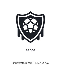 black badge isolated vector icon. simple element illustration from football concept vector icons. badge editable black logo symbol design on white background. can be use for web and mobile