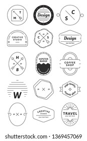 Black badge vectors collection on a white background