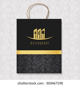 Black Bag Corporate identity Menu Restaurant Background coffee beans