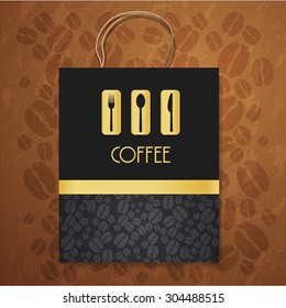 Black Bag Corporate identity Menu Restaurant Background coffee beans brown