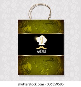 Black Bag Corporate identity Menu Restaurant Background coffee beans