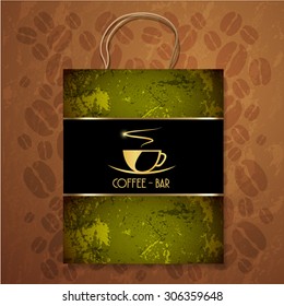 Black Bag Corporate identity Menu Restaurant Background coffee beans brown