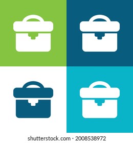 Black Bag Flat four color minimal icon set