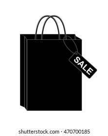 Black bag with handles. eps10 vector illustration