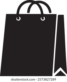 Black bag icon silhouette vector 