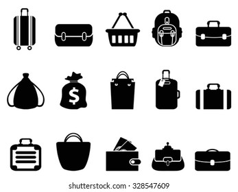black bag icons set