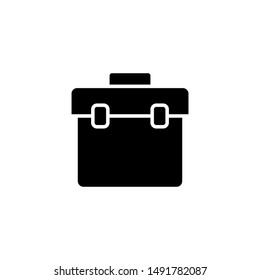 black bag portfolio icon in flat style isolated. Vector Symbol illustration.
