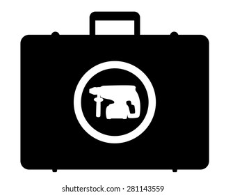 black bag for storage drill on a white background