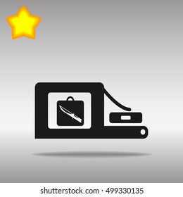 black Baggage Screening search for weapons Icon button logo symbol concept high quality on the gray background
