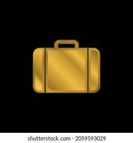 Black Baggage Tool gold plated metalic icon or logo vector