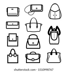 Black Bags Vector Handbag Icon Stock Vector (Royalty Free) 1510998767 ...