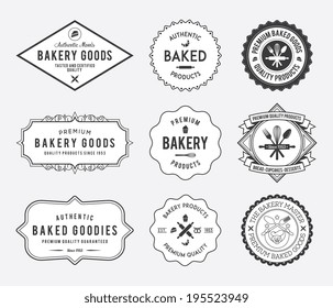 Black bakery badges on white background