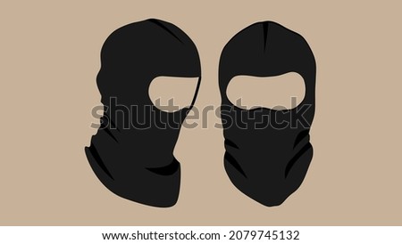 Black balaclava or bandit mask. Vector image of a black mask with slits for the eyes. Stock photo © 