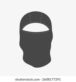 Black Balaclava illustration. Burglar hat. Vector illustration