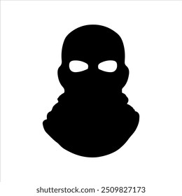 Black balaclava silhouette vector illustration design on white background.