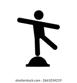 Icono de ejercicio de entrenamiento de equilibrio negro símbolo de silueta de personas
