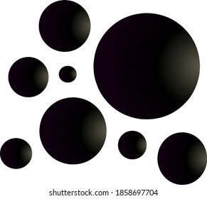 black ball background on white canvas