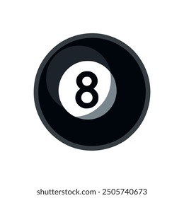 black ball billiard number eight vector illustration template design