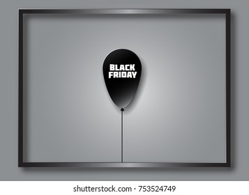 Black ball made in paper style with a white inscription: SALE. Vector illustration