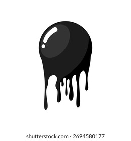 Vector de derretimiento y goteo de la bola negra 