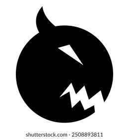 black ball monster silhouette vector illustration 