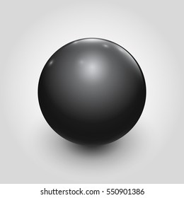 Black ball on a white background. Vector for your graphic design.