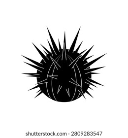 A black ball with sharp spikes