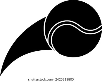 black ball silhouette or flat tennis illustration of racket logo equipment for sport with play icon and game shape bounching as competition to recreation