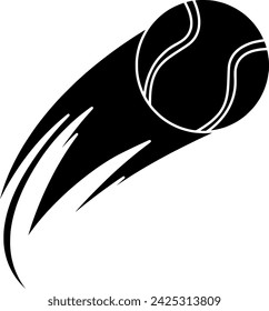 black ball silhouette or flat tennis illustration of racket logo equipment for sport with play icon and game shape bounching as competition to recreation