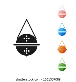 Black Ball tea strainer icon isolated on white background. Set icons colorful. Vector Illustration