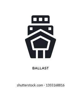 black ballast isolated vector icon. simple element illustration from nautical concept vector icons. ballast editable logo symbol design on white background. can be use for web and mobile