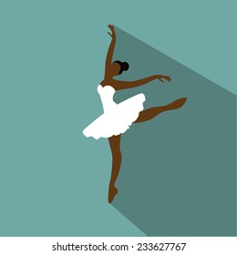 Black ballerina flat design Jpg or EPS 10 vector stock illustration