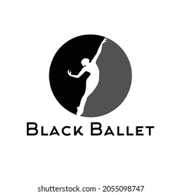 black ballet logo. for agency, ballet school, dance