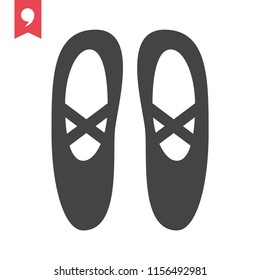 Black ballet shoes flat icon