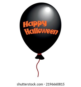 black balloon happy Halloween vector on a white background	