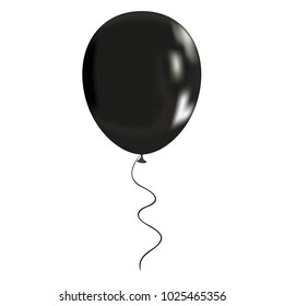 black balloon isolated on a white background