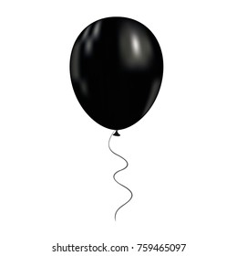 Black Balloon Isolated On A White Background