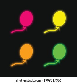 Black Balloon Shape cuatro colores neonato vectorial icono