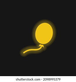 Schwarzer Ballon Gelbe leuchtende Neonsymbol