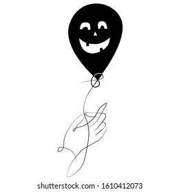 Black Balloon Silhouette Vector Illustration