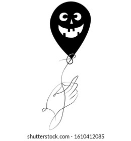 Black Balloon Silhouette Vector Illustration