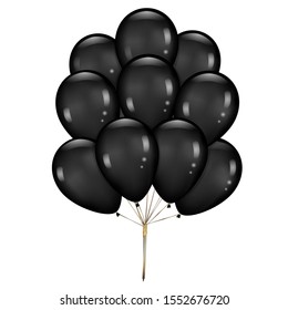 Black Gold Balloons Bunch Set Isolated Stock Vector (royalty Free 