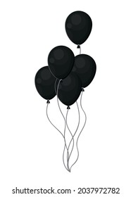 black balloons design over white