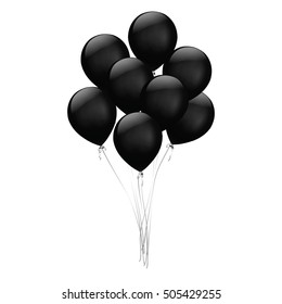 black balloons. Black Friday sale concept. Vector Illustration.