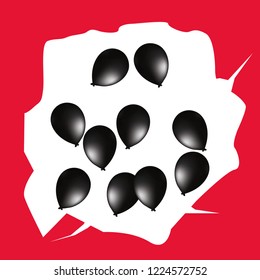 black balloons glowing decoration party