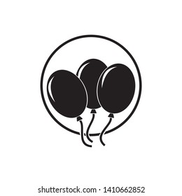 Black balloons icon vector symbol 