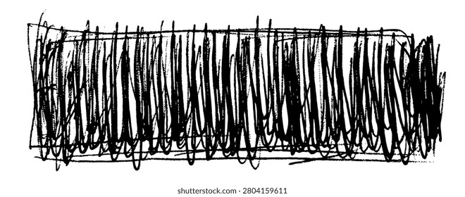 Black ballpen hatch background, hand drawn hatching textured pattern, curly doodle wallpaper. Pen doodle pattern, sketch line texture, handdrawn scrawl bg, vector illustration