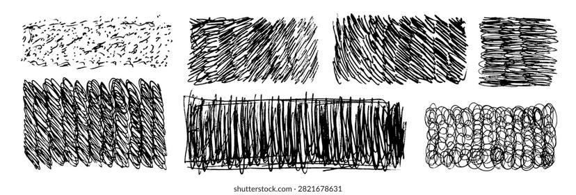Black ballpen hatch background, hand drawn hatching textured pattern, curly doodle wallpaper. Pen doodle pattern, sketch line texture, handdrawn scrawl bg, vector illustration