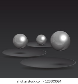 black balls on gray